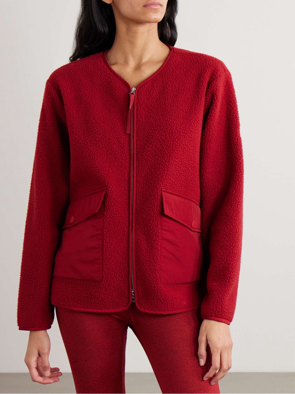 Varley Marina shell-trimmed recycled-fleece jacket